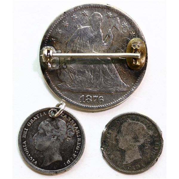 Love Tokens; 1876-1897 USA & G.B. Attractive Lot of 3 pieces.  Should be viewed.