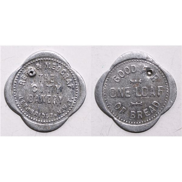 Trade Tokens;  Northwest Territories - Reed & Medgraf - City Bakery - Lethbridge - Good For One Loaf
