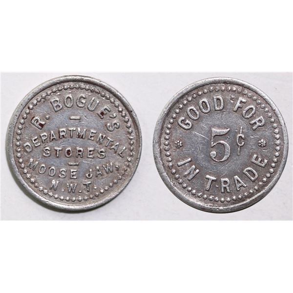 Trade Tokens;  Saskatchewan - #3110h Moose Jaw, SK - Bogues Department Store - Good For 5¢ inTrade a