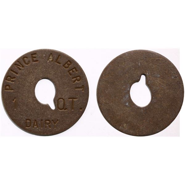 Trade Tokens;  Saskatchewan - #3850q2 Prince Albert, SK - 1 Q.T. Dairy.