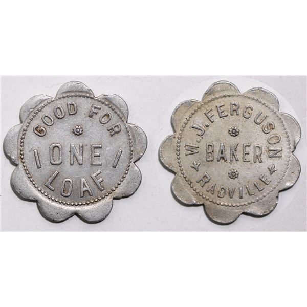 Trade Tokens;  Saskatchewan - #4050r Radville, SK  - W.J. Ferguson - Good For One Loaf.