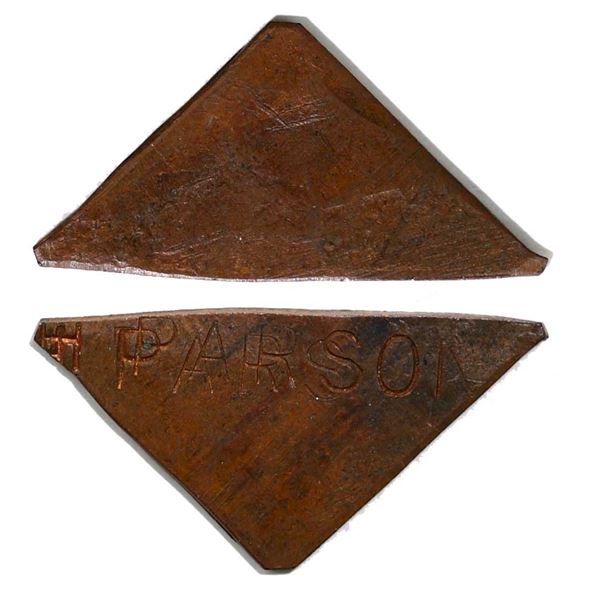Parson's Token Gingras #240f/i PARSONS (doubled) (Copper) Rarity 10. Note the dimensions of this exa