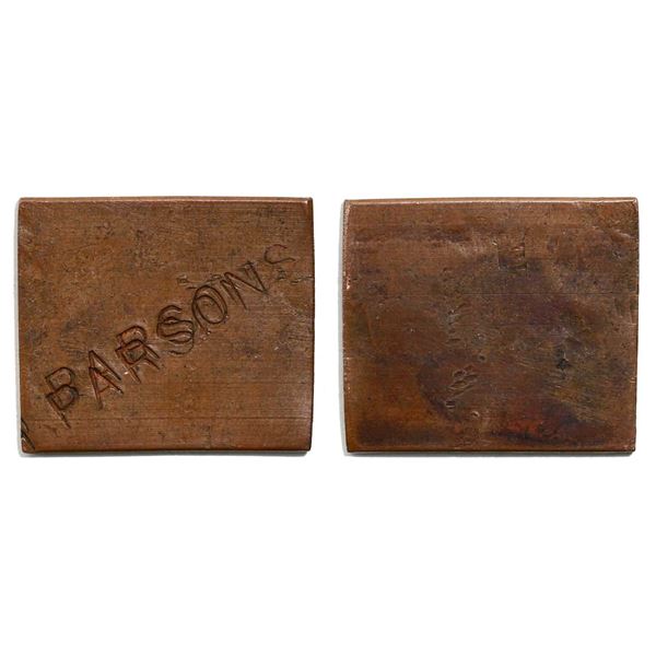 Parson's Token Gingras #240j PARSONS (doubled) (Copper) Rarity 7.  Dimensions 35mm x 25mm.  Larger t