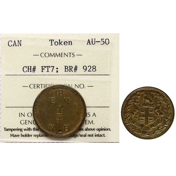 Hudson's Bay;  FT-7, Breton #928, ICCS AU50 Eastmain  1/4 Made Beaver w/Punch Mark, Moose Factory, C