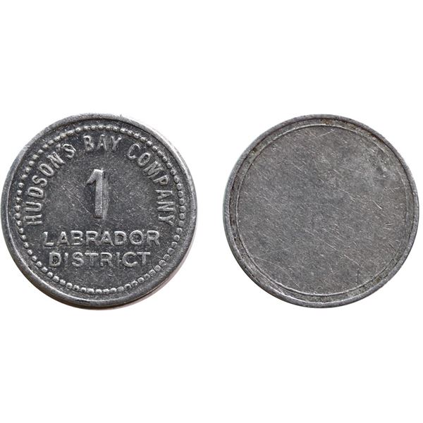 Hudson’s Bay Company Labrador District  1 (MB) circa.1919 - uniface Gingras 255 tin EF