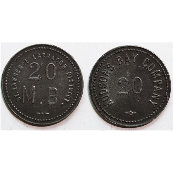 Hudson’s Bay Company St. Lawrence Labrador District 20 M.B. small lettering circa.1923 [x=#