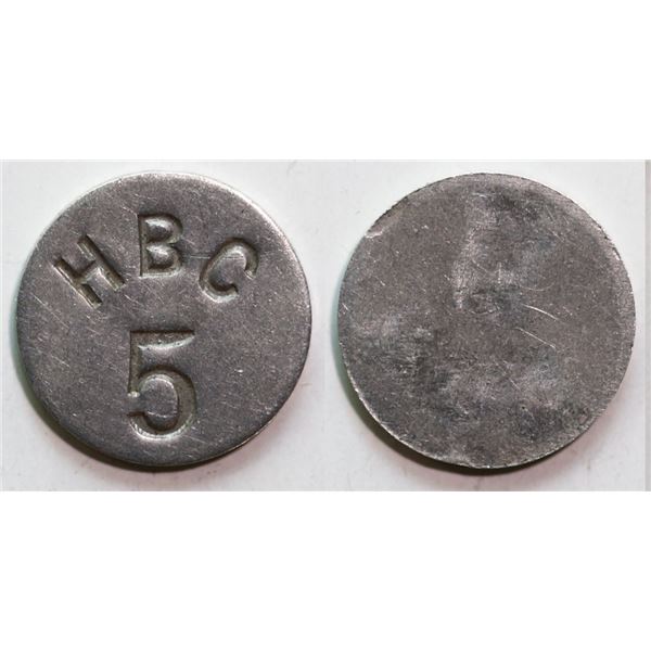 Hudson’s Bay Company Eastern Arctic HBC 5 (Cents) circa.1946-1962 Gingras 285 aluminum AU/U