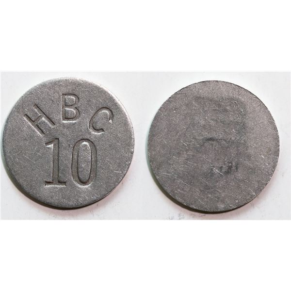 Hudson’s Bay Company Eastern Arctic HBC 10 (Cents) circa.1946-1962 Gingras 285a aluminum EF