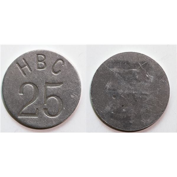 Hudson’s Bay Company Eastern Arctic HBC 25 (Cents) circa.1946-1962 Gingras 285b aluminum EF