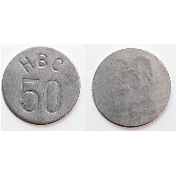 Hudson’s Bay Company Eastern Arctic HBC 50 (Cents) circa.1946-1962 Gingras 285c aluminum EF