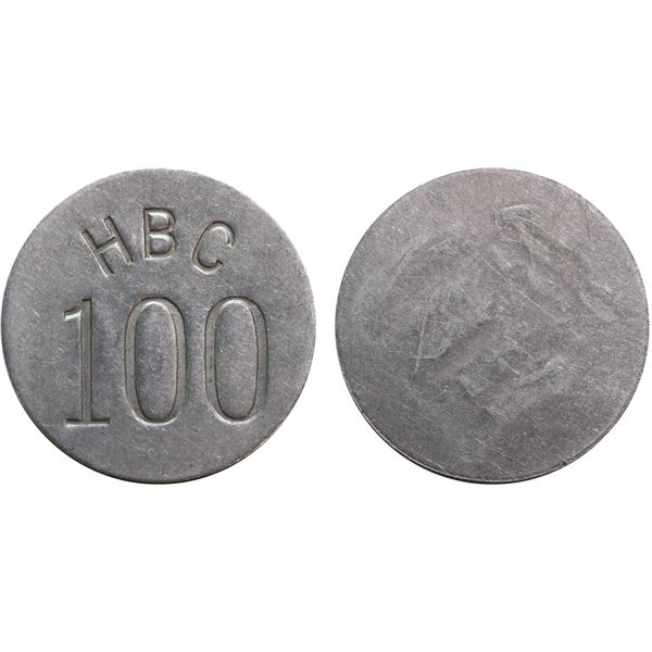 Hudson’s Bay Company Eastern Arctic HBC 100 (Cents) circa.1946-1962 Gingras 285d aluminum E