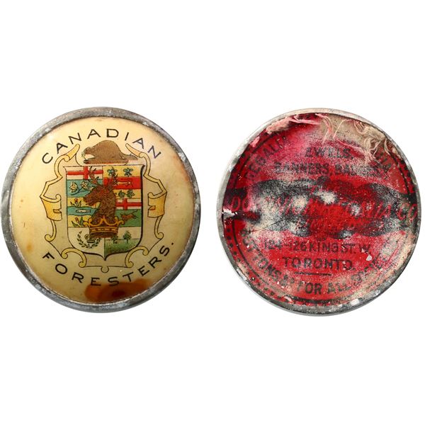 Vintage Button;  Canadian Foresters Court - THE DOMINION REGALLIA CO. LIMITED.  No Ribbon and lots o