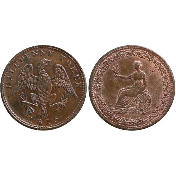 LC-54d2 Br#    , 1815 1/2d Uncirculated with traces of red lustre.