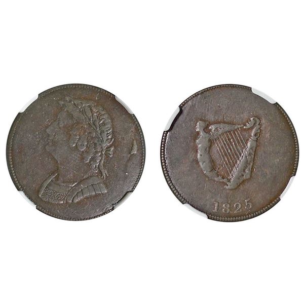 LC-60-21 Br.#1012 -  1820, NGC VF30,  dated "1825 Copper"- Six flaps in the cuirass, Co. 21BH, BH-21