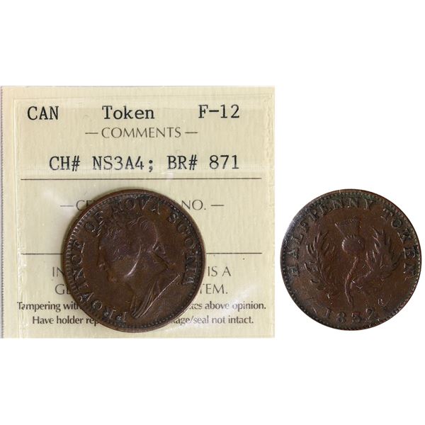 PC-1B3, Br:# 527, NGC Gem Mint State-65 BN.  1844 Half Penny, "Medium Trees" Short nose, Superb choc