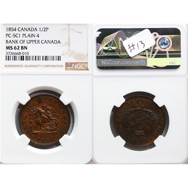 PC-5C1, Br:# 720, 1854, Strong details can be seen.  The token depicts the Saint George dragon slaye
