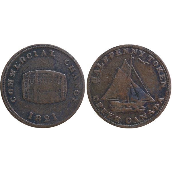 UC-10, Br# 728 1821 1/2d - Upper Canada F-VF