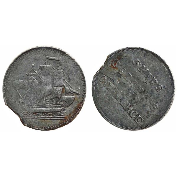 BL-24C1, Lees 5A, Thick, SCC-47, Breton 999, "Pewter" ICCS Very Good-8 clipped.  Believed to be the 