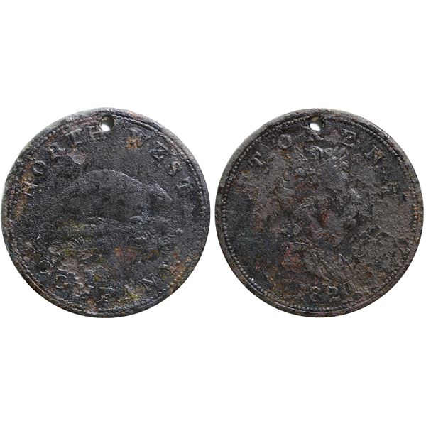 North West Company/Token 1820 CCCS VF30 CH# FT10B; BR# 925  "Copper" Displays little of typical wear