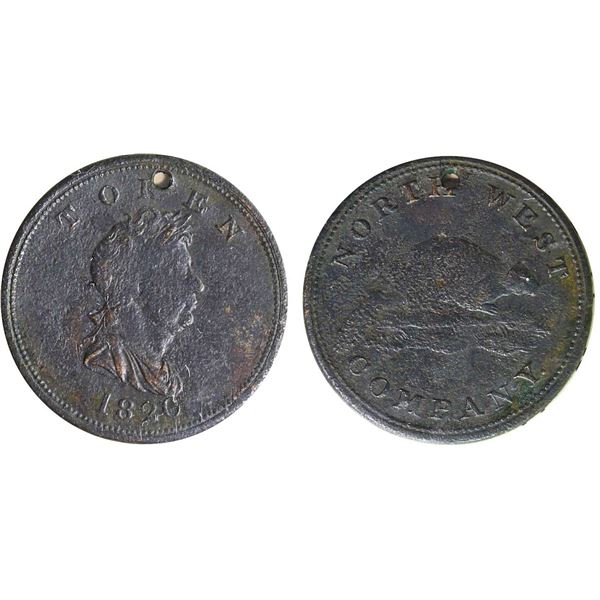 North West Company/Token 1820 ICCS F12 CH# FT9B; BR# 925  "Brass" Very strong details and very light