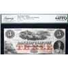 Image 2 : The Bank of Clifton 1859 $3 CH-125-10-04-04a #8816  LCG Choice Uncirculated-64 PPQ