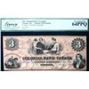 Image 2 : The Colonial Bank of Canada 1859 $3 CH-130-10-04-06 #300  LCG Choice Uncirculated-64PPQ