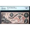 Image 2 : The Colonial Bank of Canada 1859 $5 CH-130-10-04-10 #470  LCG Choice Uncirculated-64