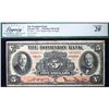 Image 2 : The Dominion Bank 1931 $5 CH-220-24-02 #000013 Low Number LCG Very Fine-20, minor rust stain.
