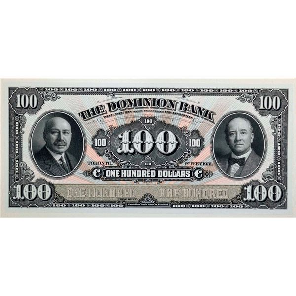 The Dominion Bank 1931 $100 CH-220-24-14FP, Legacy Currency Grading Superb Gem Uncirculated-68PPQ.