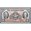 Image 1 : The Dominion Bank 1938 $5 #753145 CH-220-28-02 CCCS Choice Uncirculated-62