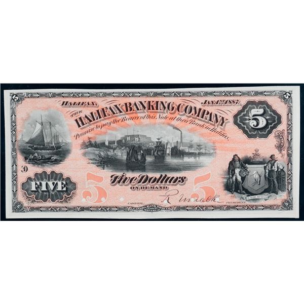 The Halifax Banking Company 1887 $5 CH-335-22-02-04FP LCG Choice Uncirculated-64PPQ