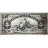 Image 1 : Bank of Hamilton 1909 $5 CH-345-20-02B 'SS-TEST NOTE' #813810  LCG Choice Fine-15