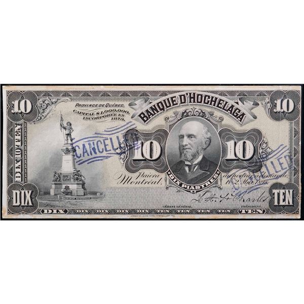 La Banque d'Hochelaga 1898 $10 CH-360-18-06FP1, PMG Choice About Uncirculated-53.