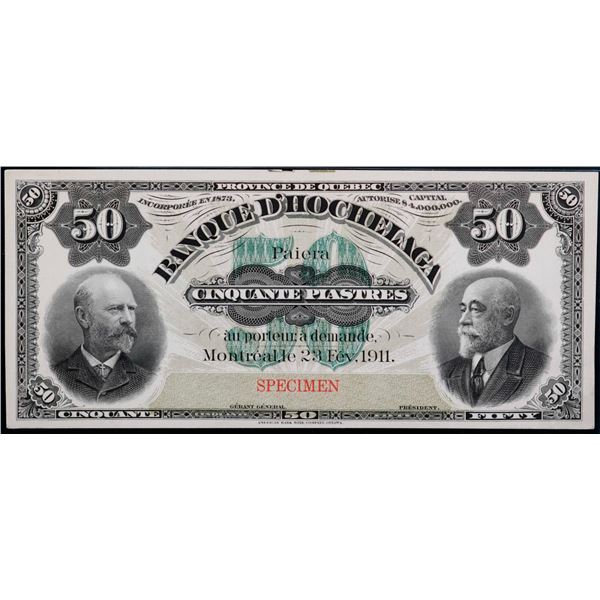 La Banque d'Hochelaga  1911 $50 CH-360-20-08P, PMG Very Choice Uncirculated-64.
