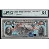Image 2 : La Banque d'Hochelaga 1914 $10 CH-360-22-04S, PMG Very Choice Uncirculated-64EPQ.