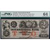 Image 2 : The International Bank of Canada; 1858 $2 #16677 CH-380-10-10-12a, PMG Very Choice Uncirculated-64.