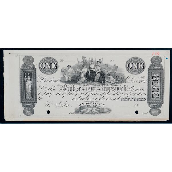 Bank of New Brunswick 18-- 1 POUND 515-12-22FP 'FACE PROOF' #  LCG Superb Gem Uncirculated-66PPQ