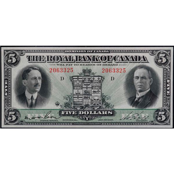 The Royal Bank of Canada; 1927 $5 #2063325 CH-630-14-04, Legacy Currency Grading Superb Gem Uncircul