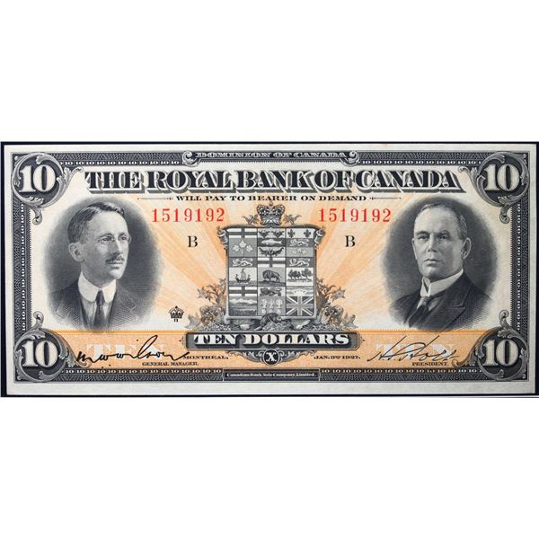 The Royal Bank of Canada 1927 $10 CH-630-14-08 #1519192  LCG Choice About Uncirculated-58
