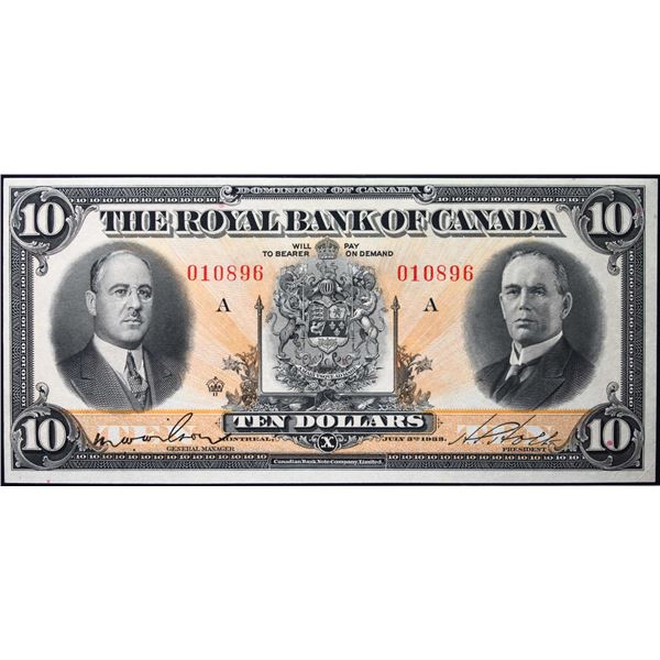 The Royal Bank of Canada 1933 $10 CH-630-16-04 #010896  LCG About Uncirculated-50