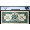 Image 3 : The Royal Bank of Canada 1920 $5 CH-630-30-02 'BARBADOS' #034727  LCG Very Fine-20.  Scarce issue.