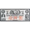 Image 1 : The Bank of Western Canada 1859 $1 #491 CH-795-10-04 LCG Extra Fine-40, minor issue.