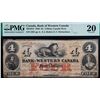 Image 1 : The Bank of Western Canada; 1859 $4 #2301 CH-795-10-12, PMG Very Fine-20. Split, previously mounted.