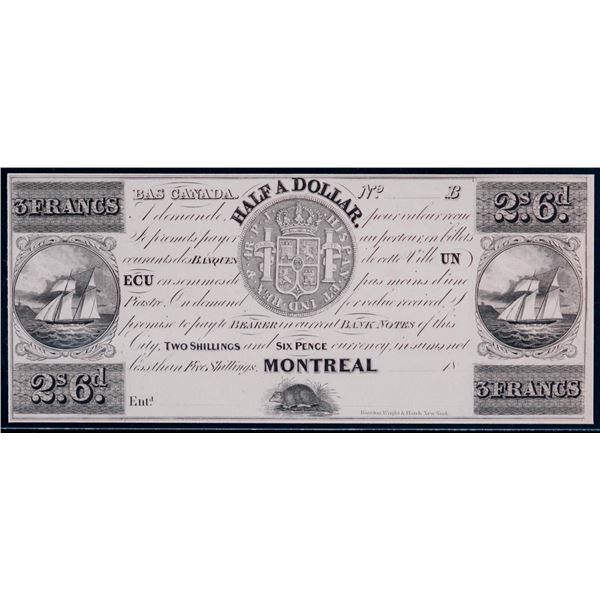 Scrip; Lower Canada Merchant Scrip, John Molson, of Molson Bank and Brewery fame, Montreal, 2s.6d, 1