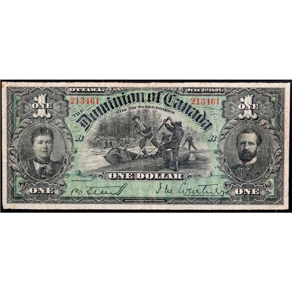 1897 $1 DC-12 #213461, PMG Very Fine-20.  A very nice and pleasing example.