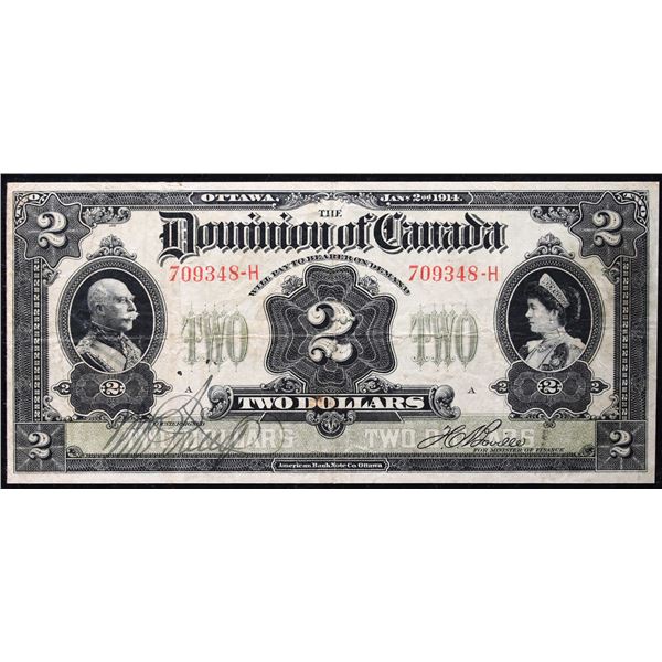 1914 $2 DC-22a-i #709348-H PMG Choice Very Fine-30, A very attractive and bright example.