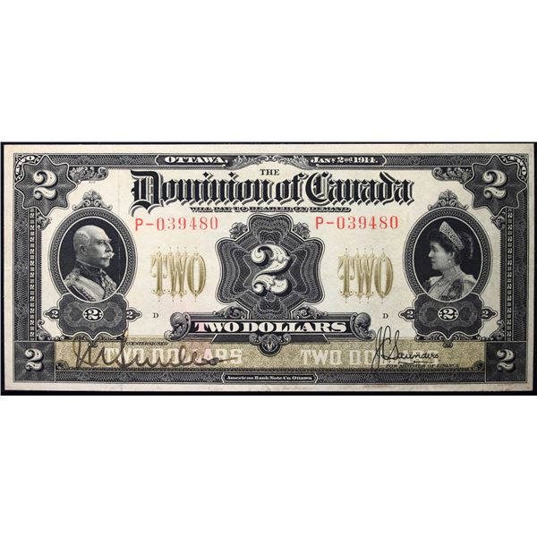 1914 $2 DC-22c #P-039480  LCG Choice Very Fine-35.  A very bright example.