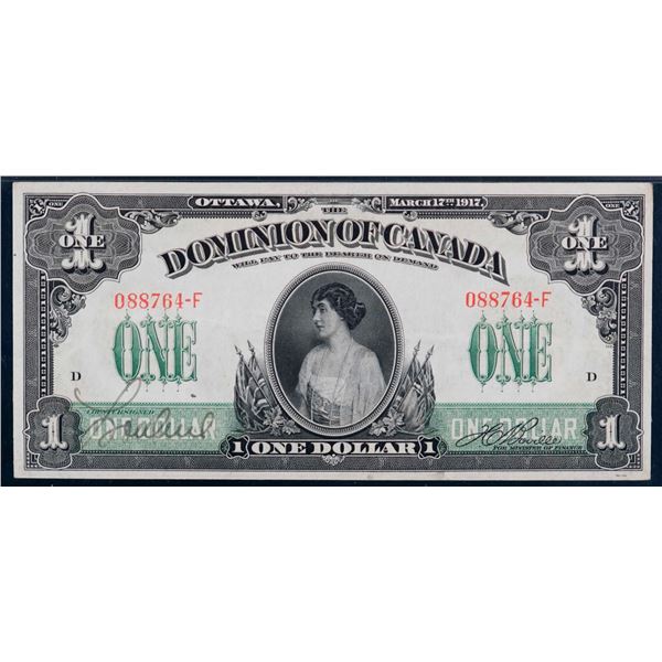 1917 $1 DC-23a #088764-F "No Seal" PMG Extra Fine-40