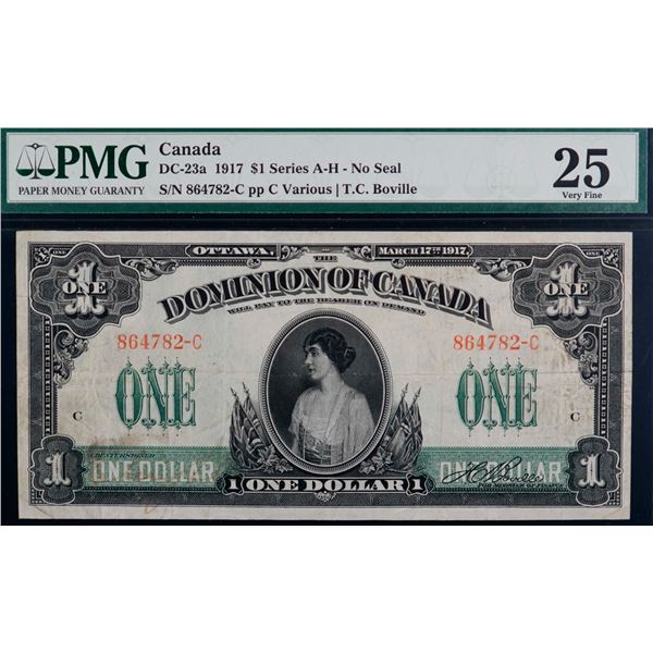 1917 $1 DC-23a #864782-C, PMG Choice Very Fine-25.