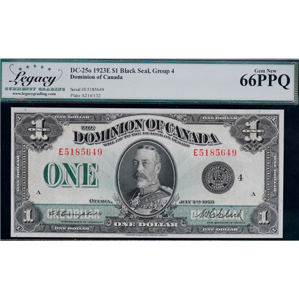 1923 $1 DC-25o #E5185649 LCG Superb Gem Uncirculated-66PPQ.  This is a pristine issue with great eye